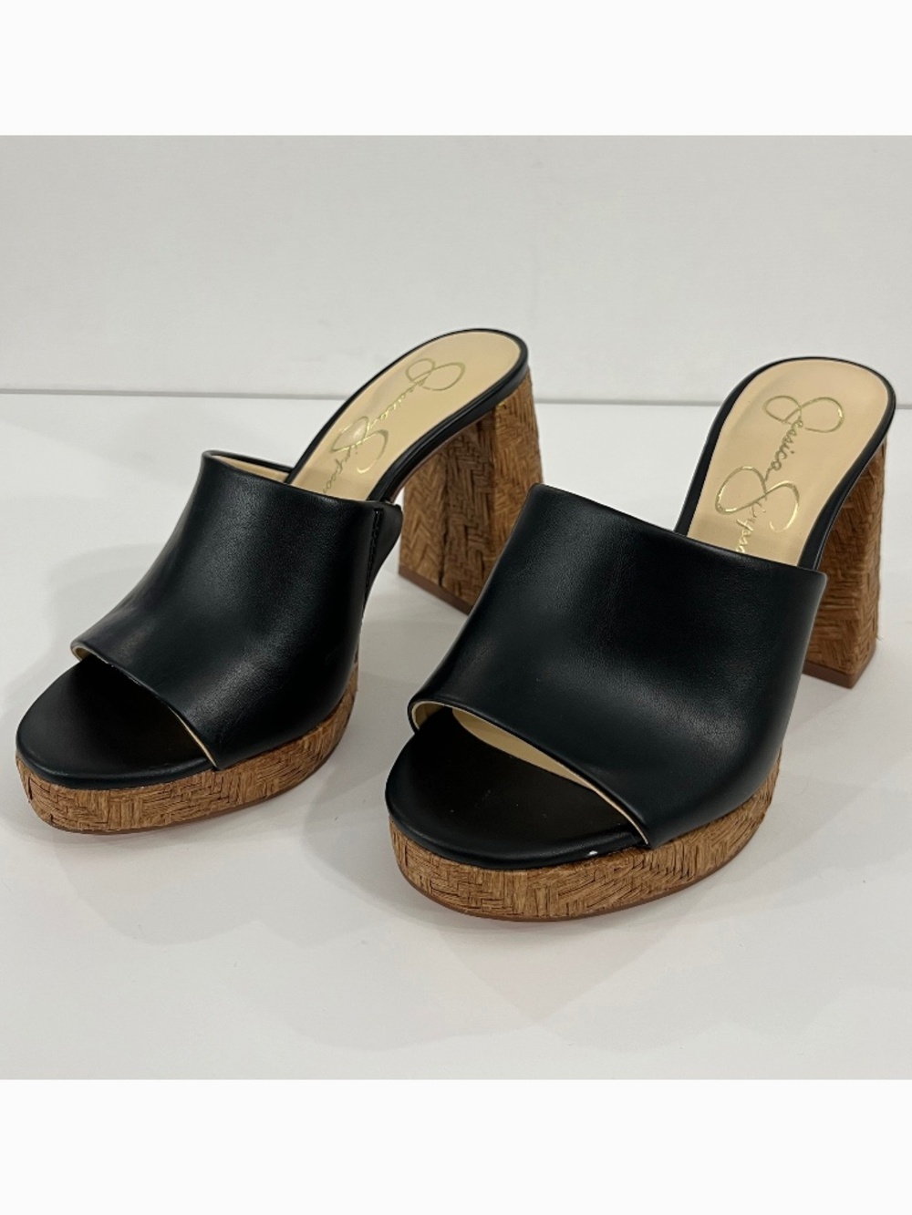 NWB Jessica Simpson Kameena Block Heel Platform Shoes Size 5.5 Black